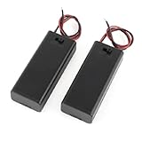 uxcell 2 Pcs 2 x AAA 3V Battery Holder Case Box Wired ON/OFF Switch w Cover