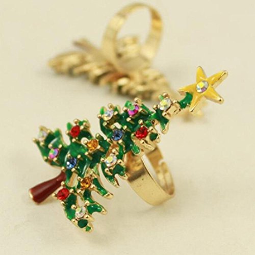 Haodeba 1 Piece Gorgeous Enamel Rhinestone Brooch Christmas Tree Brooch Pins Party Favor Best Gift for Girls Women Ladies