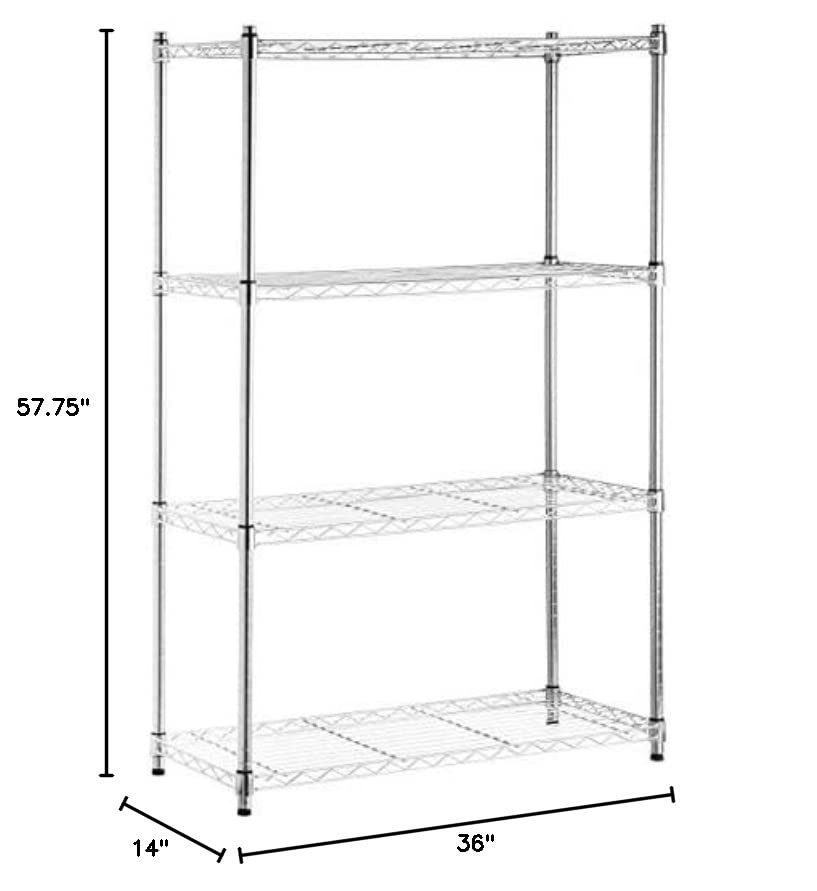 Amazon Basics 4Shelf Adjustable, Heavy Duty Storage Shelving Unit on 3