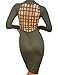 Allegrace Womens Sexy Back Mesh Cross Cut Stretch Bandage Party Evening Dresses Army Green M