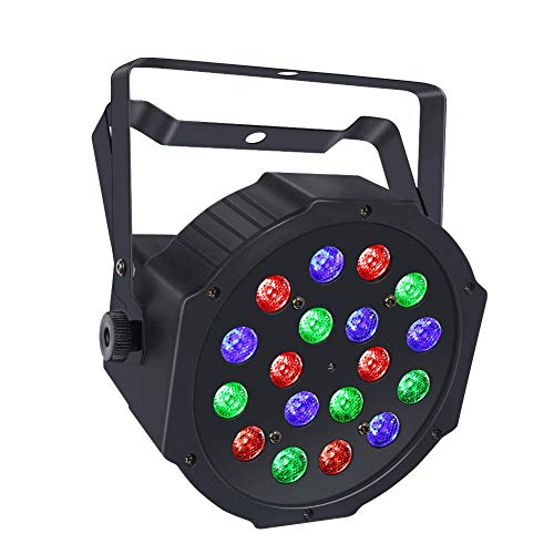 Led Stage Lighting, 18W RGB Par Lights with DMX512 and Sound Activated Uplighting for Wedding Church DJ Birthday Christmas Party Wall Wash Light - Thumbnail 7