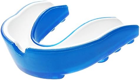 Fit Mouth Guard | Sturdy Comfortable Breathable Multiuse Dental Guard for Optimal Teeth Protection | Non-Toxic Shock Absorber Silicone for Kids Adults Sports Boxing Rugby | Blue White | 1624