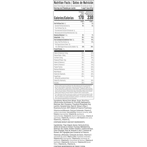 CINNAMON TOAST CRUNCH BREAKFAST CEREAL, CRISPY CINNAMON CEREAL, GIANT SIZE, 27 OZ
