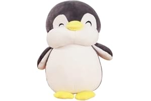 SEENEEY Plushies Penguin Stuffed Animal Toys,Fat Penguin Plush Doll Boy Girl Girlfriend Valentine's Day Gift Cute Pillow (Grey,9.8in)