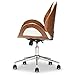 Baxton Studio Didier Office Chair, Walnut/White