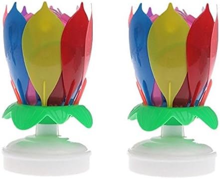 Hengker Happy Birthday Cake Topper Candle Music Birthday Candle (2 Packs, Multicolor)
