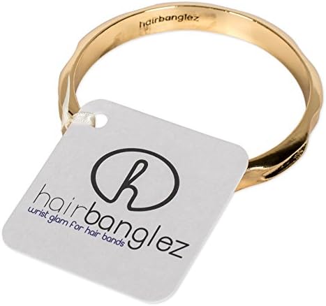Hairbanglez Brushed Metal Fashion Hair Band Bracelet - Shiny Gold