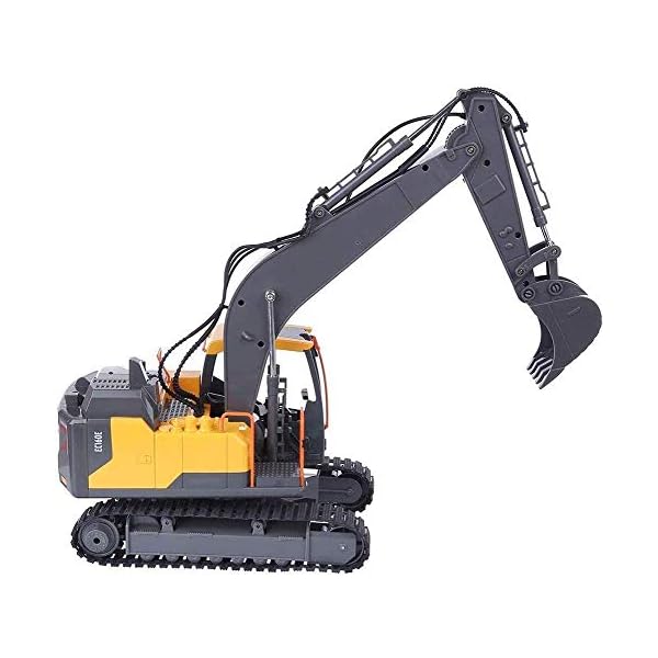 LKNJLL Fernbedienung Bagger Spielzeug-LKW, 1/16 Scale RC Bagger Baufahrzeuge for Jungen, Mädchen, Kinder RC Traktor mit… – Bild 3
