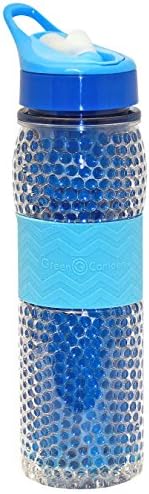 Green Canteen DWPTBBG-100-4C-DB Double Wall Tritan Plastic Hydration Bottle with Sippy Cap and Silicone Wrap and Beaded Gel, 18 oz, Dark Blue