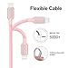 iPhone Charger Cable 3Pack (3/6/10ft) Elktry Durable Denim Braided Sync Wire Fast Lightning Charging Data Transfer Cord for iPhone X 8 8 Plus 7 7Plus 6 6s 6 Plus 6s Plus SE 5 iPad iPod (Adorable Pink)