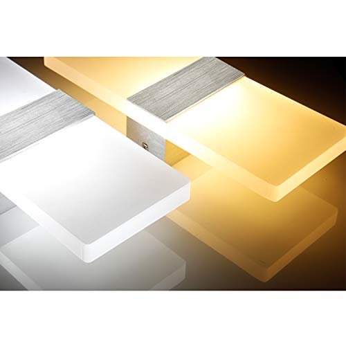 Yafido 4 stuks wandlampen voor binnen, led-wandlamp, 12 W, acryl wandverlichting, modern up-down, warmwit, 3000 K, voor… - Afbeelding 5