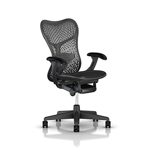 Herman Miller Mirra 2 Task Chair: Standard Tilt - Fixed Seat Depth - Non-Adj Back Support - TriFlex Back - Fixed Arms - Graphite Base & Frame