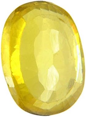 Yellow Sapphire Gemstone Certified Natural Oval Shape Real Pukhraj 6.6 Carat by Gemselect