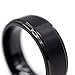 King Will BASIC 8mm Black High Polish Matte Finish Tungsten Men's Wedding Ring Comfort Fit 13.5
