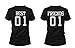 365 Printing Best 01 Friend 01 Matching Best Friends T-Shirts BFF Tees for Two Girls Friends (Left- Medium/Right- Medium) Black