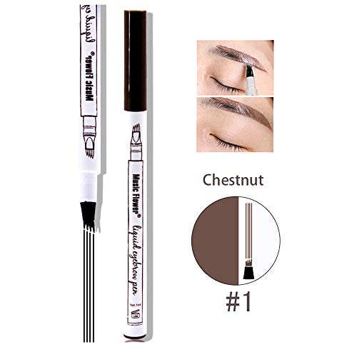 4D Mascara Eyelash Cream and Tattoo Eyebrow Pencil Set, Waterproof Eyebrow Pen with Micro-Fork Tips, Natural Thickening Curling Mascara, Beauty Make up Set Must
