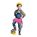 Kids Tool Belt, Monocho Kids Construction Tool Belt Real Suede Leather Children's Tool Pouch with 7 Pockets for Boy and Girl Costumes Dress Up Role Play Adjustable Size for Ages 2-14 (Pink)