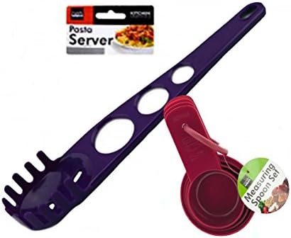 Pasta Portion Control Kit Spaghetti Portion Measure and Server Spoon plus Measuring Cup Set