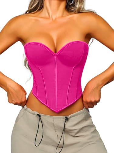 SOUGAO Vintage Corset Top Classic Overbust Bustier Waist Taming
