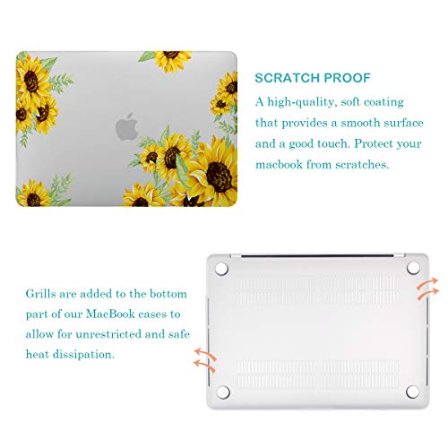 Laptop Case,MacBook Case Sunflower Hard Shell Cover, Keyboard Cover, Screen Protector Smooth Matted for MacBook Air 13.3 Inch A1369/A1466 Models