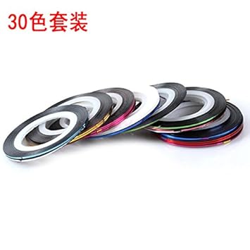 Buy Fashladya 30pcs 01 Elecool Multicoloridas 30 20 10 Cores Prego Striping Linha Tape Diy Nail Art Tips Decorac A O Adesivo Fitas De Rolo Decora Cced Online At Low Prices In India Amazon In