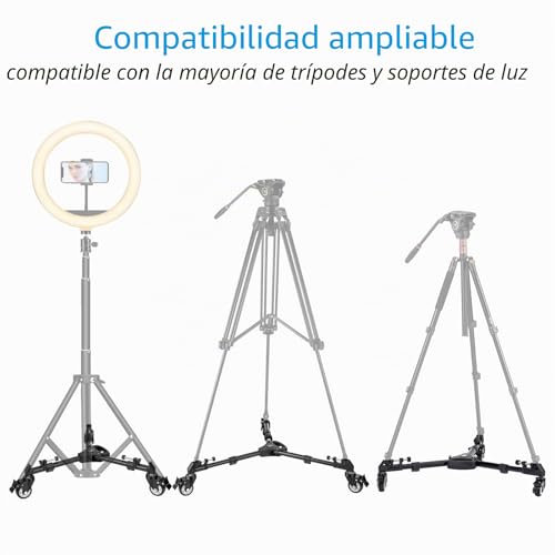 Cayer TD03 Tripod Photography Dolly, Tripod Wheels High Capacity 66lbs with 3 Inch Rubber Wheels, Adjustable Leg Mount Bag for Canon Nikon Sony DSLR Camcorder Photo Video Lighting Cameras