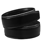 EazyBelt Black Leather with Automatic Ratchet System - BUCKLE NOT INCLUDED