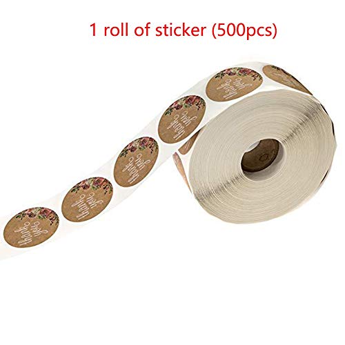 500Pcs / Roll Floral Decorative DIY Holiday Paper Self Adhesive Sticker Wedding Thank You Gift Wrapping Label Seal
