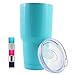 Aqua Blue Steel 30oz Vacuum Tumbler Cup, 30oz Insulated Steel Tumbler, Features Straw Holding Lid With Sliding Closure