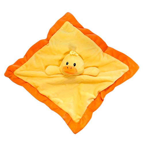Lovey Security Blanket 12 inch Square Stuffed Animal Baby Blankie for Girls or Boys (Duck) by