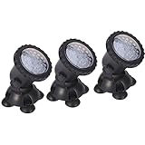 Pond Lights, Rainbowlight 36-LED Waterproof Submersible Spotlight Garden Pool Aquarium Landscape Lamp For Fountain Fish Pond Tank Water Garden(Pack of 3)
