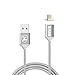 ZRSE 4th Generation Magnetic Braided USB Charging Cable for Samsung Galaxy S2 S3 S4 S6, Note 2/3/4/5,LG G4 G3, Sony Xperia Z5 Premium/Compact etc, Silver 3 Pack (silver-3pack)