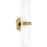 Kuzco Lighting Milano 15" Wall Sconce | Brushed Gold Finish | Matte Opal Glass Shade | Modern Contemporary Integrated LED Wal