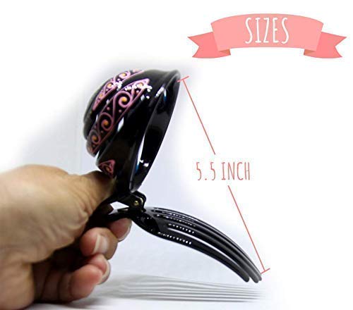 Bun Cover Hair holder, Hand Crafted Hair Clip. This Attractive Hair Accessory Can Be Used As A Bun Maker Or a Hair Grip. Hair Styling for Women For thick and thin hair. 2 Pcs Uniquely Hand Painted.