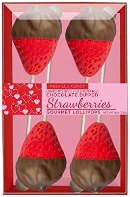 Chocolate Covered Strawberries Lollipops Boxed Set Unique Candy Gift