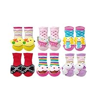 Wrapables 3D Cartoon Anti-Skid Baby Booties Sock Slippers (Set of 6), Fantasy, 0-12 Months