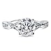 BERRICLE Rhodium Plated Sterling Silver Cubic Zirconia CZ Solitaire Promise Engagement Ring