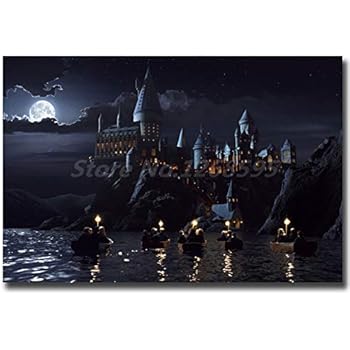 NATVVA Hogwarts Castle HD Wall Art Canvas Poster and Print Canvas Painting Decorative Picture for Living Room Home Decor No Frame