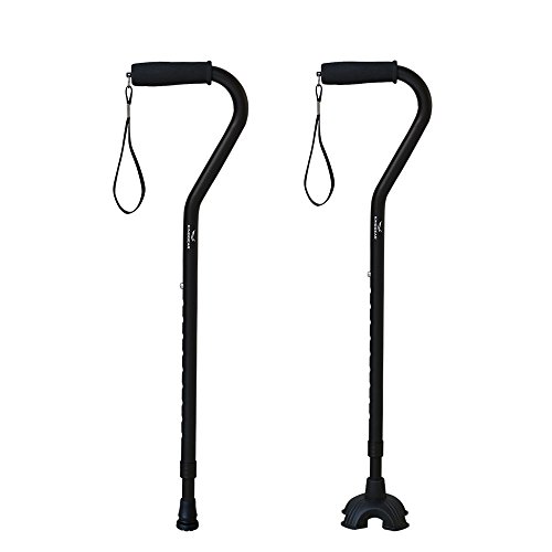 KingGear Adjustable Cane for Men & Women Lightweight & Sturdy Offset