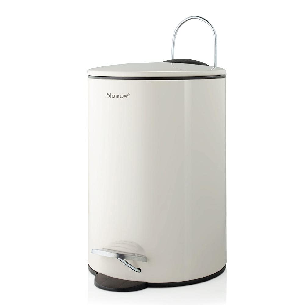 Blomus Tubo Pedal Bin Made of Powder-Coated Steel, Sand, 3 L Capacity, Smart Close System, Removable Bucket, Exclusive Bathroom Accessory (H x W x D: 24.5 x 17 x 17 cm, sand, 68889) — image 1