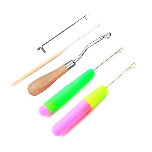 Future set of 5 crochet hook plastic wooden bent latch …