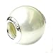 Queenberry Sterling Silver White Simulated Pearl European Style Bead Charm