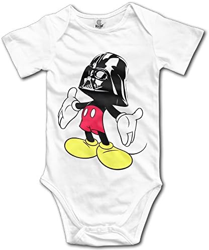 Novelty Mickey Vader Starwars Baseball Fashion Baby Onesie Short Sleeve Bodysuit