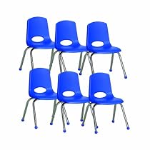 ECR4Kids School Stack Chair with Chrome Legs/ Ball Glides, 14