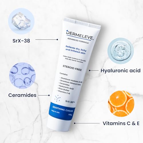 Dermeleve Steroid Free Anti-Itch Cream | Extra Strength for Psoriasis, Seborrheic Dermatitis, Viral Rash, Bug Bites, Allergy, Chronic Hives, Neuropathy (Nerve) | Full Body Itch Relief | 4 oz (1 Pack)