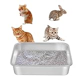 Kichwit 4" Height Stainless Steel Cat Litter Box