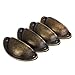NUOLUX 4pcs Vintage Decorative Door Drawer Pull Handle Iron Semicircle Knobs (Bronze)