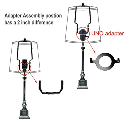 ECUDIS Adjustable Lamp Harp 8'' 9'' 10'' Suit for Any Lamp Style - Fits Regular Saddle Base or UNO Collar Ring Adapter for E26 phenolic Socket