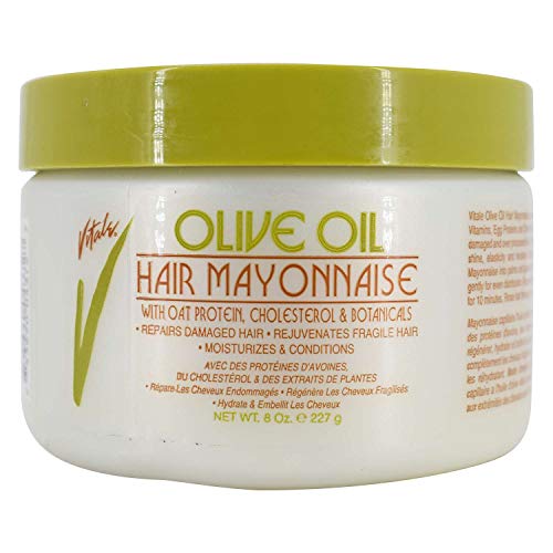 Vitale Olive Oil Hair Mayonnaise 8oz with Oat & Egg Protein and Vitamins - Good on Color & Thermal Treated Hair - for Dry & Damaged Scalp Men, Women & Kids - Moisturize and Condition (Best Oil For Mayonnaise)