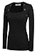 Zeagoo Women Long Sleeve Button Decor Slim Casual Basic T-shirt Blouse